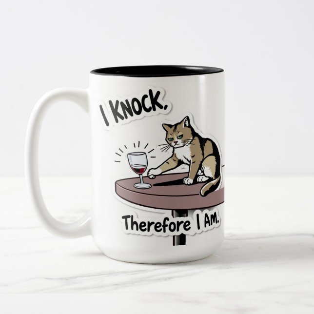 Die Philosophie der Katze Zweifarbige Tasse (Links)