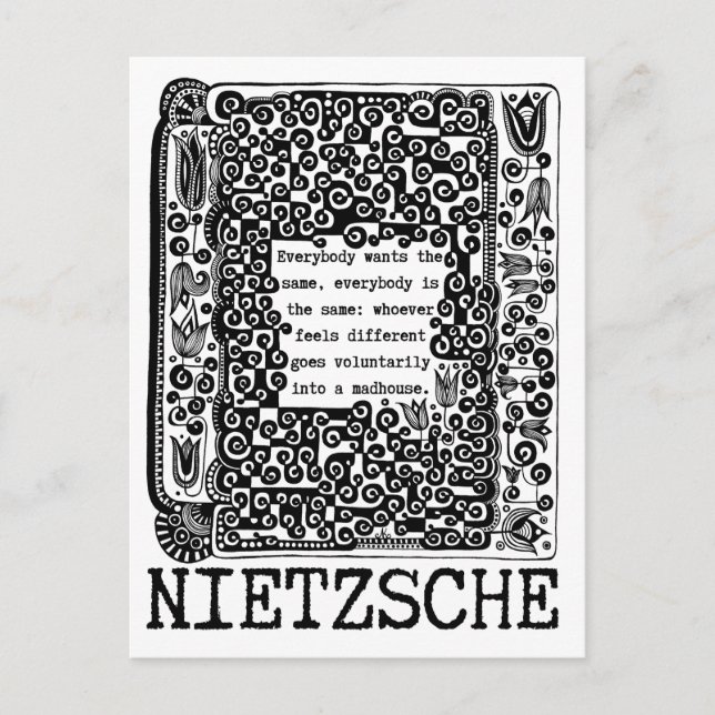 Die Philosophie von Schafen und MADHOUSE von Nietz Postkarte (Vorderseite)