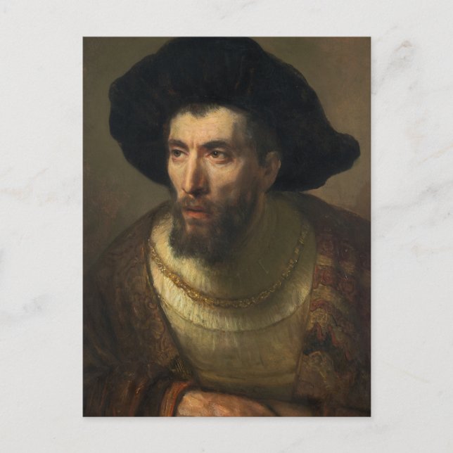 Die Philosophin Rembrandt barocke Porträtkunst Postkarte (Vorderseite)