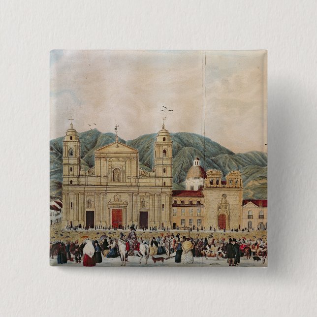 Die Piazza de Bolivar, Bogota, 1837 Button (Vorderseite)