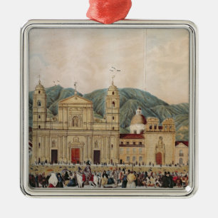 Die Piazza de Bolivar, Bogota, 1837 Ornament Aus Metall