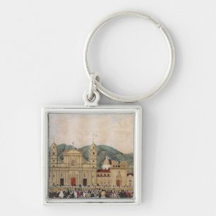 Die Piazza de Bolivar, Bogota, 1837 Schlüsselanhänger