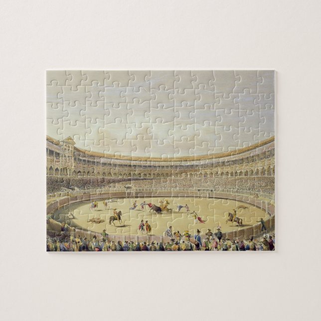 Die Piazza de Toros von Madrid, 1865 (Farbelitho) Puzzle (Horizontal)