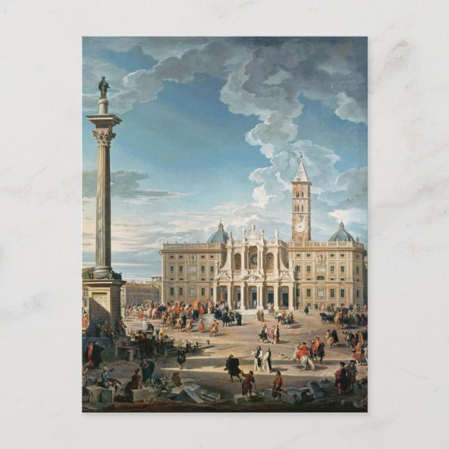 Die Piazza Santa Maria Maggiore, 1752 Postkarte (Vorderseite)
