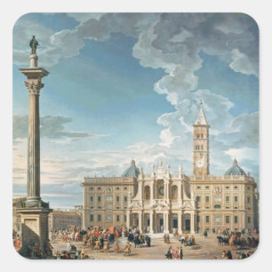 Die Piazza Santa Maria Maggiore, 1752 Quadratischer Aufkleber
