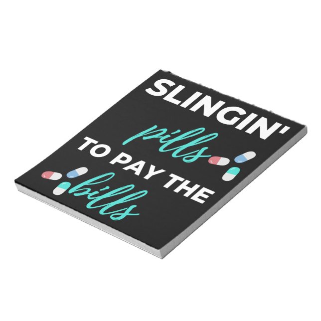 Die Pillen von Slingin zur Bezahlung der Rechnunge Notizblock (Rotiert)