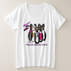Die Pinguin-Bowling-Liga Personalisiert Große Größe T-Shirt