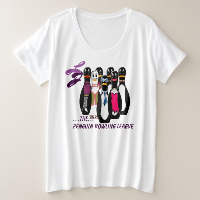 Die Pinguin-Bowling-Liga Personalisiert Große Größe T-Shirt (Design vorne)