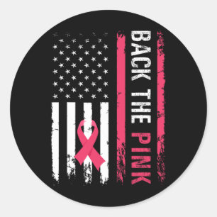Die Pink Ribbon American Flag Breast Cancer Awaren Runder Aufkleber