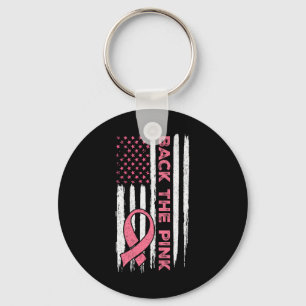 Die Pink Ribbon American Flag Breast Cancer Awaren Schlüsselanhänger