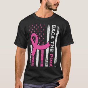 Die Pink Ribbon American Flag Breast Cancer Awaren T-Shirt