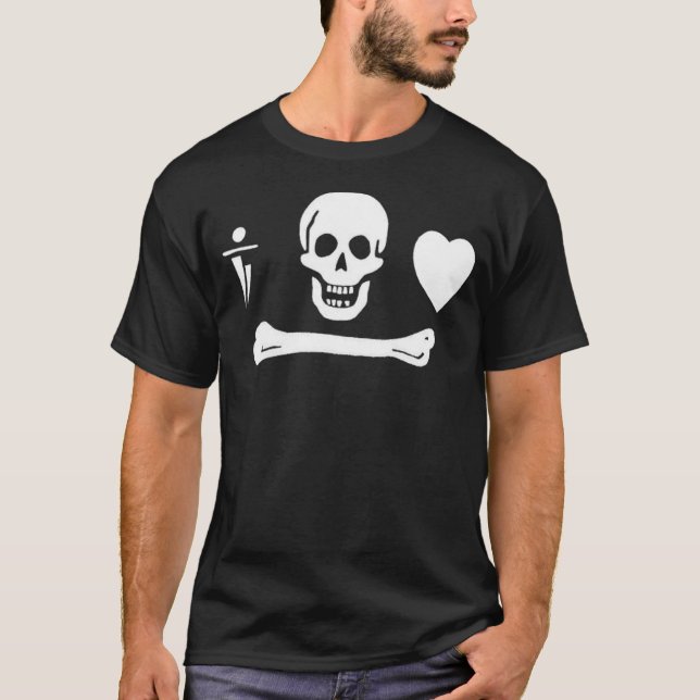 Die Piratenflagge Stede Mütze T-Shirt (Vorderseite)