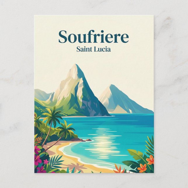 Die Pitons Saint Lucia Postkarte (Vorderseite)