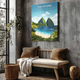 Die Pitons St Lucia Reise Leinwand Wanddekoration
