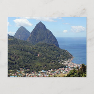 Die Pitons und Soufriere Postkarte