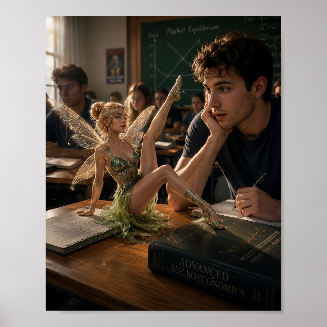 Die Pixie auf dem Schreibtisch Poster (Vorne)