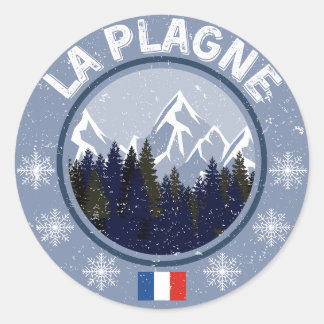 Die Plagne Station Runder Aufkleber
