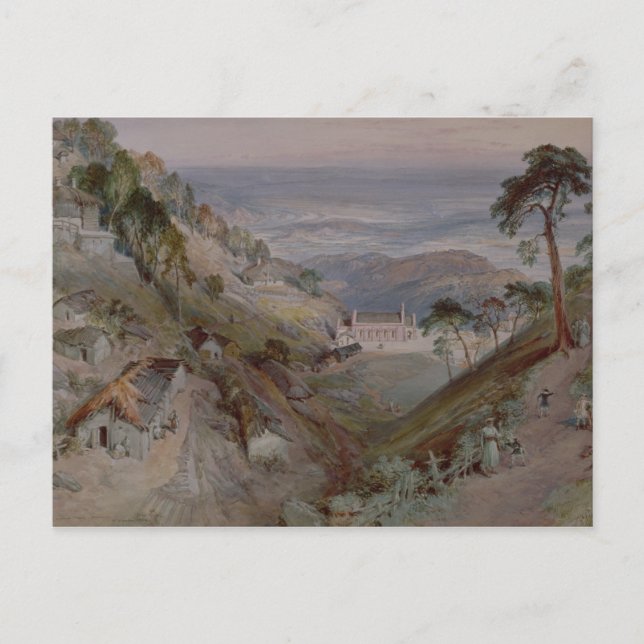 Die Plains, Landour Church, Mussoorie, 1884 Postkarte (Vorderseite)