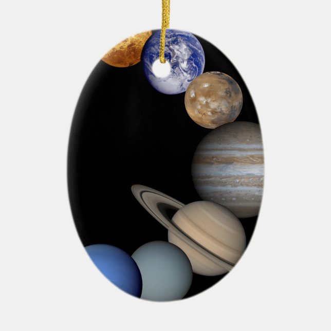 Die Planeten des Solarsystems Keramik Ornament (Vorne)