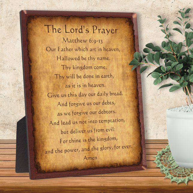 Die Plaque des Lord's Prayer, die individuell gest Fotoplatte (Von Creator hochgeladen)