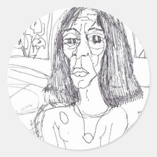 die Plastikmutter Runder Aufkleber