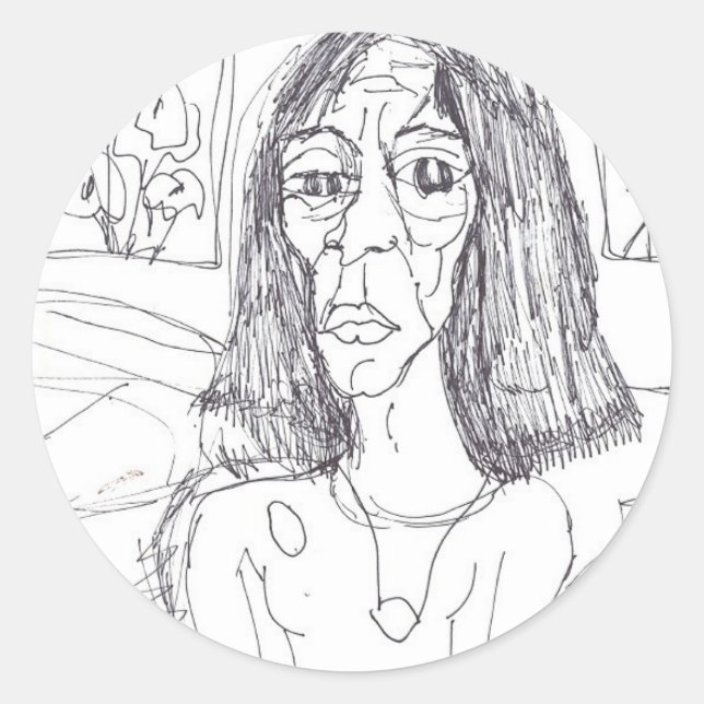 die Plastikmutter Runder Aufkleber (Vorderseite)