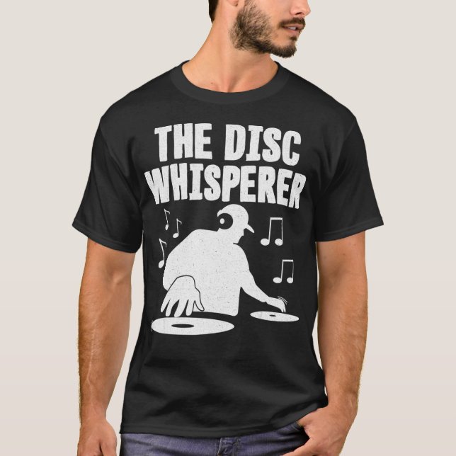 Die Plattenflüsterscheibe Jockey Scratching T-Shirt (Vorderseite)