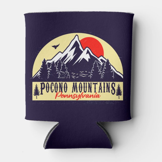 Die Poconos Pennsylvania PA Berggeschenk Retro Dosenkühler (Vorderseite)