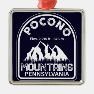 Die Poconos Pennsylvania PA Berggeschenk Retro Ornament Aus Metall