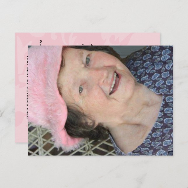 Die Poemfotokarte der Mutter mit dem Gedicht auf d Postkarte (Vorne/Hinten)