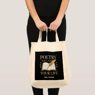 Die Poesie Rette dein Leben lustige Dichter und Li Tragetasche
