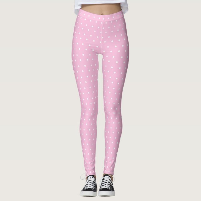 Die Polka-Punkt-Leggings der rosa Frauen Leggings (Vorderseite)
