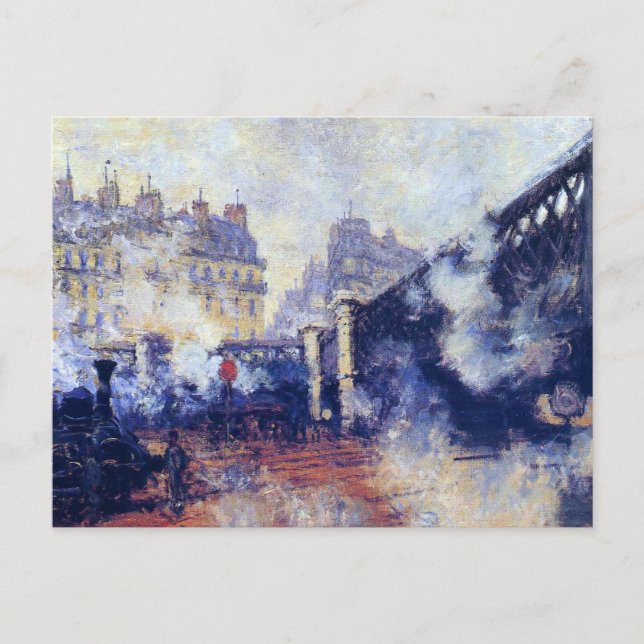 Die Pont de l'Europe von Monet, Postkarte (Vorderseite)