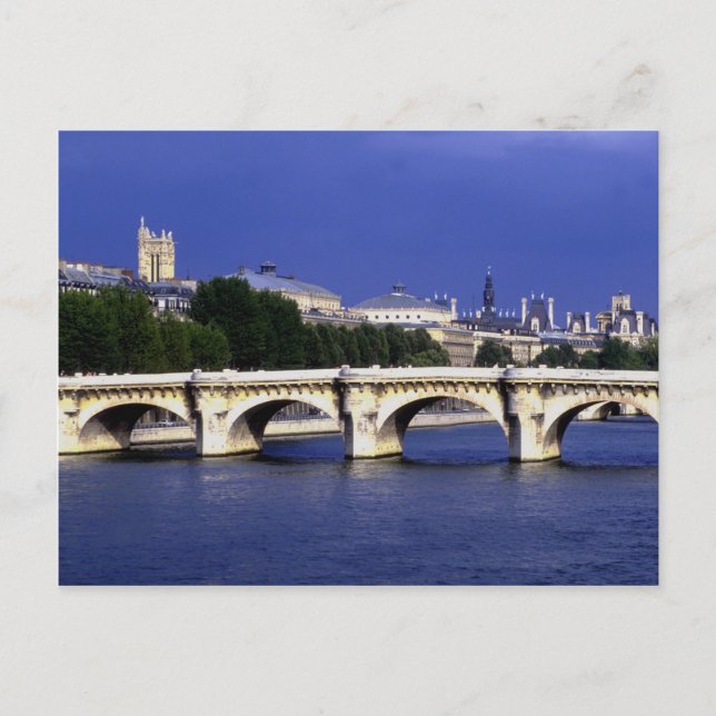 Die Pont-Neuf ist die älteste Brücke von Paris, Fr Postkarte (Vorderseite)