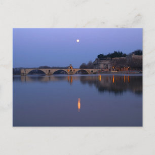 Die Pont St. Benezet-Brücke in Avignon an der Postkarte