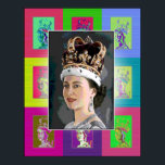 Die Pop Art Coronation Poster<br><div class="desc">Der Stern ist natürlich Elisabeth II. Wir haben kleine Pop Art Echos um das zentrale Portrait hinzugefügt.</div>
