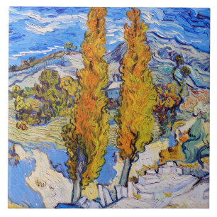 Die Poplars in Saint-Rémy, Van Gogh Fliese