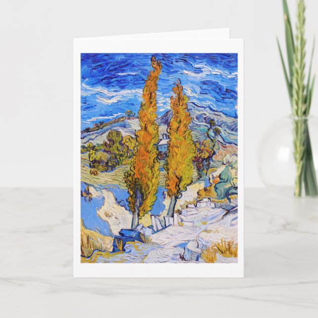 Die Poplars in Saint-Rémy, Van Gogh Karte (Vorderseite)