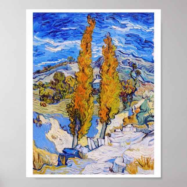 Die Poplars in Saint-Rémy, Van Gogh Poster (Vorne)