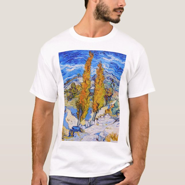 Die Poplars in Saint-Rémy, Van Gogh T-Shirt (Vorderseite)