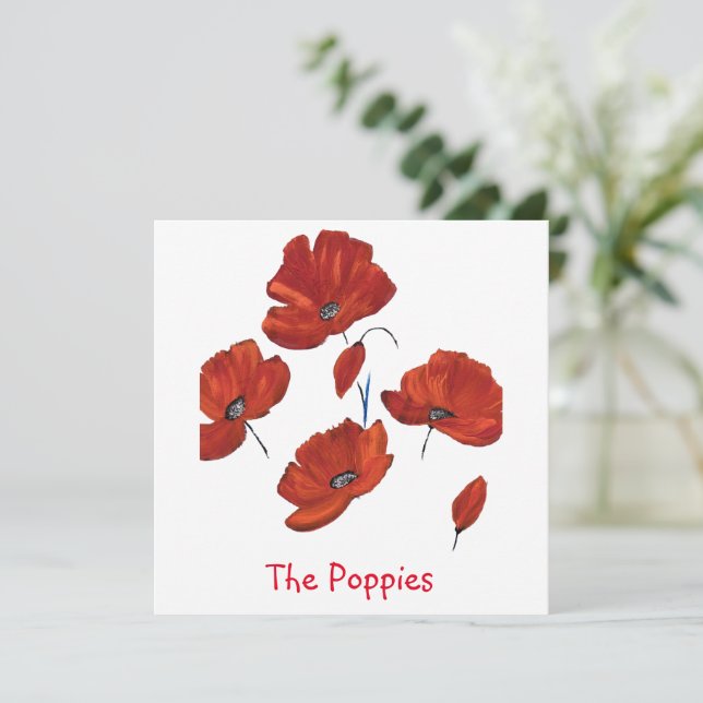 Die Poppies Karte (Stehend Vorderseite)