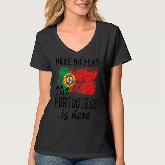 Die Portugiesen sind hier, die portugiesische Flag T-Shirt (Vorderseite)