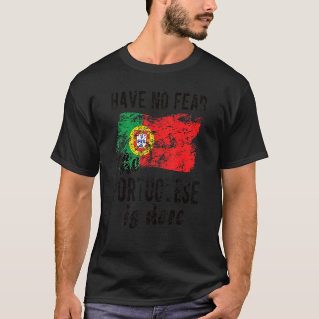 Die Portugiesen sind hier, die portugiesische Flag T-Shirt (Vorderseite)