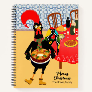 Die portugiesischen Rooster-Lieben King Cake Notizbuch