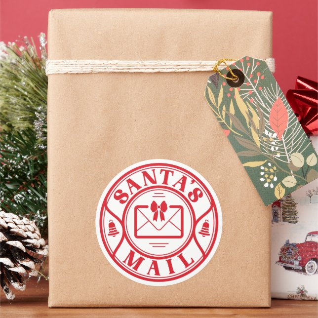 Die Post des Weihnachtsmannes Runder Aufkleber (Feiertag)