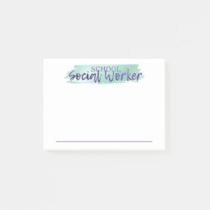 Die Post-it-Notizen eines Sozialarbeiters in einer Post-it Klebezettel