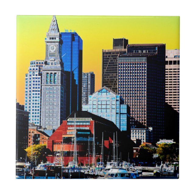 Die Poster Card des Custom House Boston USA Fliese (Vorderseite)