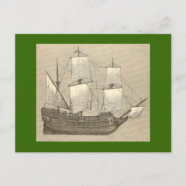 Die Postkarte der Mayflower (Vorderseite)