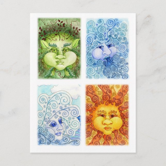 Die Postkarte der vier Elemente (Vorderseite)