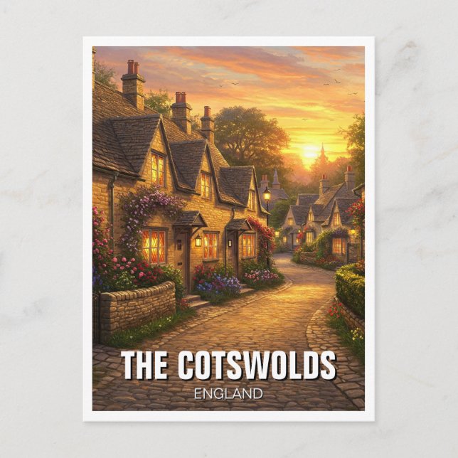Die Postkarte des Cotswolds-Dorfes (Vorderseite)
